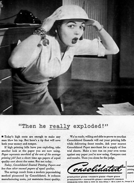 Consolidated Paper advertisement from Time Magazine, January 31, 1955... sorry, no larger image available at this time